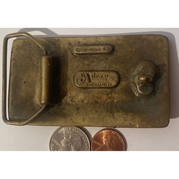 Vintage 1975 Belt Buckles, Train, Steam Engine, Adezy, Denver, - Picture 3 of 4